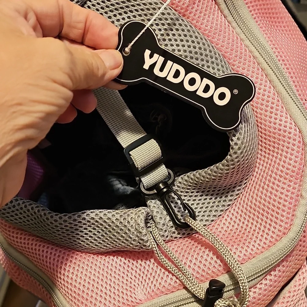 YUDODO Pink and Gray Pet Carrier Backpack. Sz M,  NEW